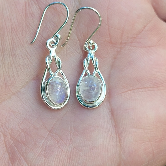 Shivam Silver Moonstone🌙 Earrings - Picture 2 of 14
